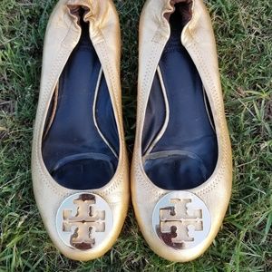 Tory Burch Gold flats 7.5